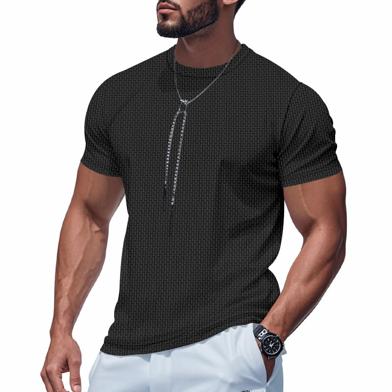 Herren Kurzarm T-Shirt mit strukturiertem Design und atmungsaktiver Baumwolle Drune