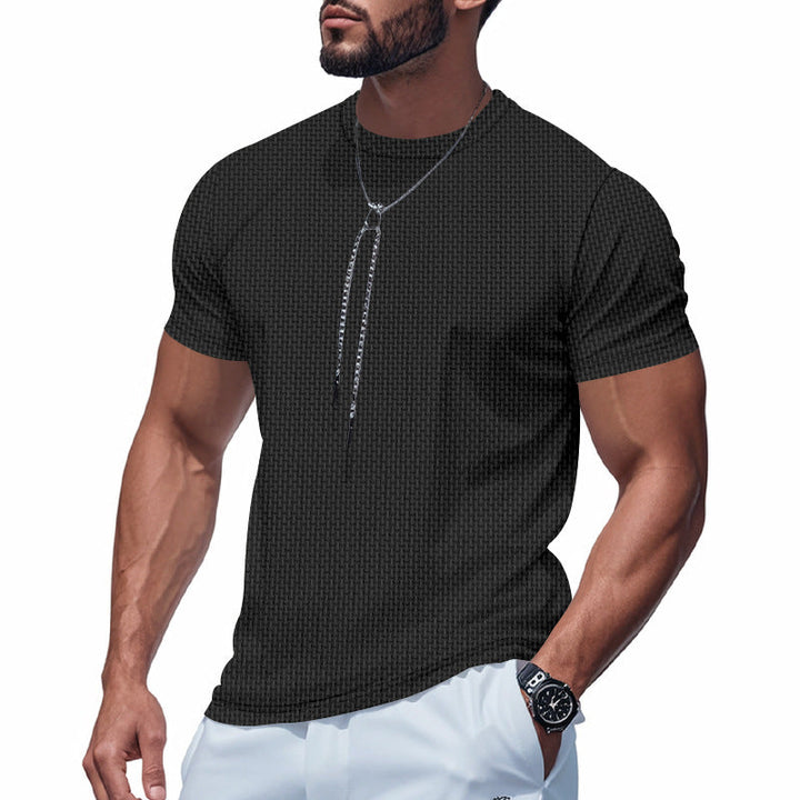 Herren Kurzarm T-Shirt mit strukturiertem Design und atmungsaktiver Baumwolle Drune
