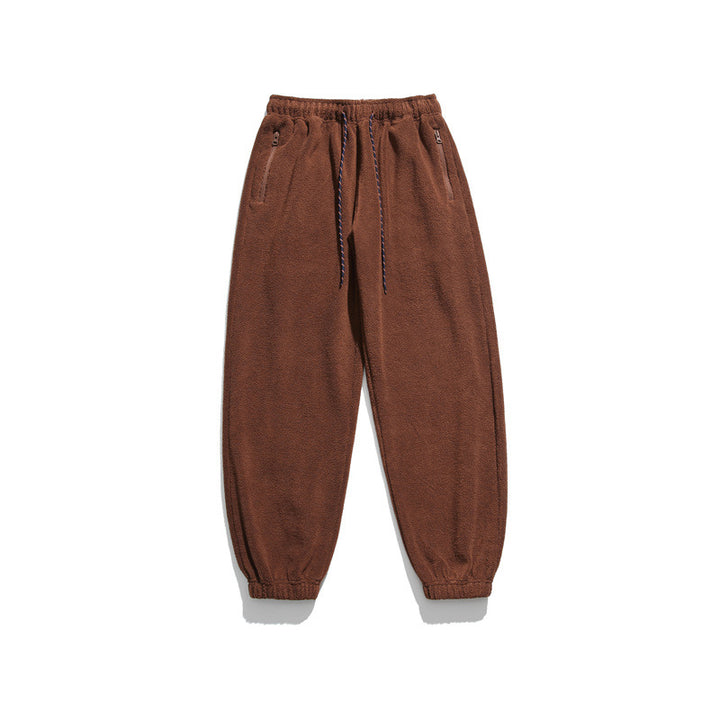 Herren Weit geschnittene Fleece-Jogginghose mit elastischen Bündchen und Eingrifftaschen Drune