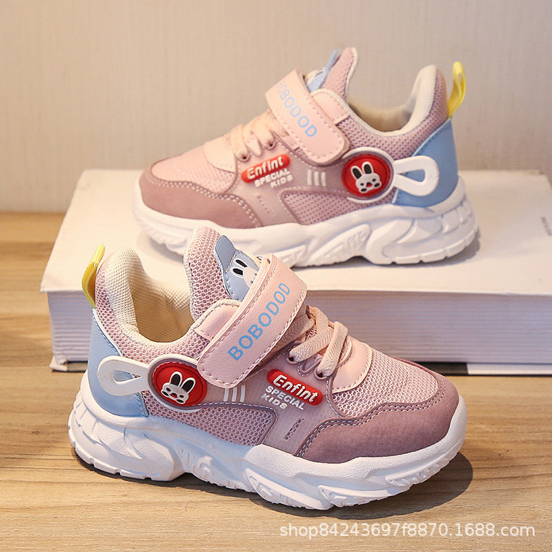 Damen Sportliche Kindersneaker mit verstellbarem Klettverschluss und niedlichem Tiermotiv Drune