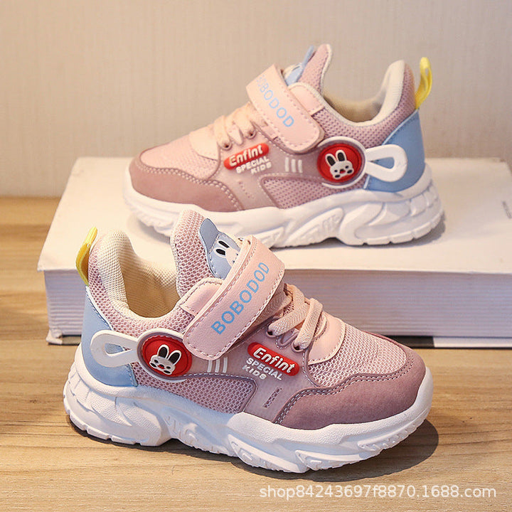 Damen Sportliche Kindersneaker mit verstellbarem Klettverschluss und niedlichem Tiermotiv Drune