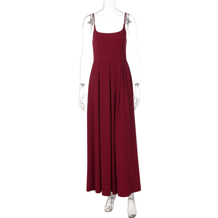 Damen Fließendes Maxikleid mit schmalen Spaghettiträgern und elegantem Schnitt Drune
