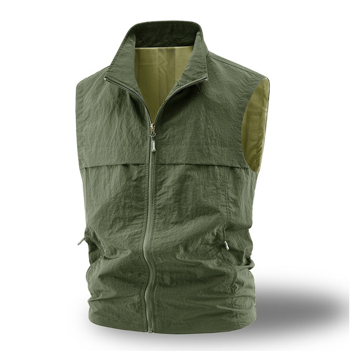 Herren Leichte atmungsaktive Outdoor-Weste mit Mesh-Futter, durchgehendem Reißverschluss & Reißverschlusstaschen Drune