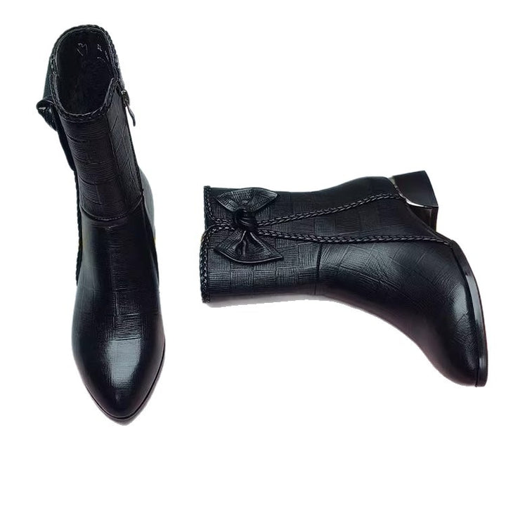Damen Elegante Stiefeletten mit Riemchen und modischem Schleifen-Detail Drune