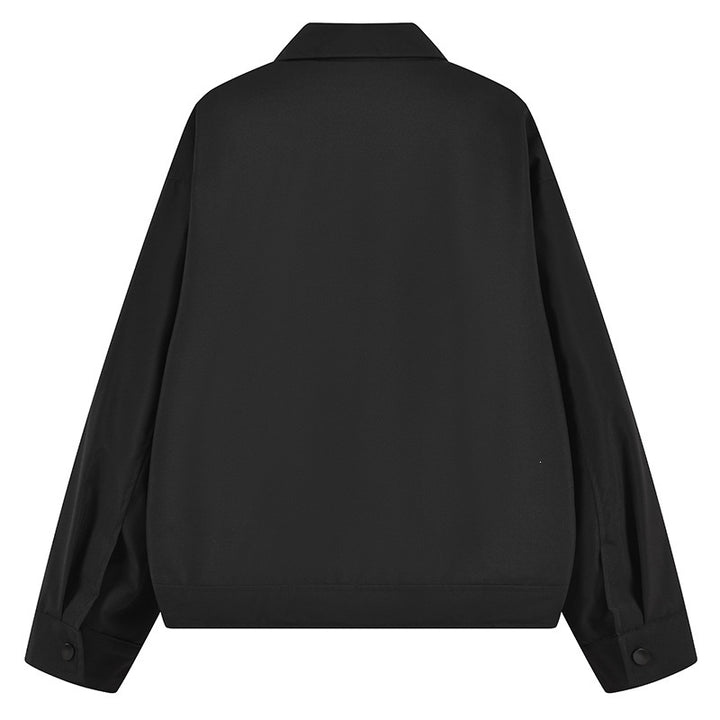 Herren Leichte Übergangsjacke mit Hemdkragen, Reißverschluss & bestickter Frontblende Drune