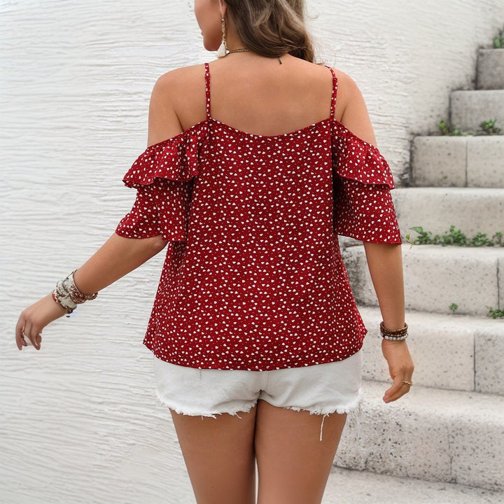 Damen luftiges Oberteil mit Rüschendetails und Cut-Outs Drune
