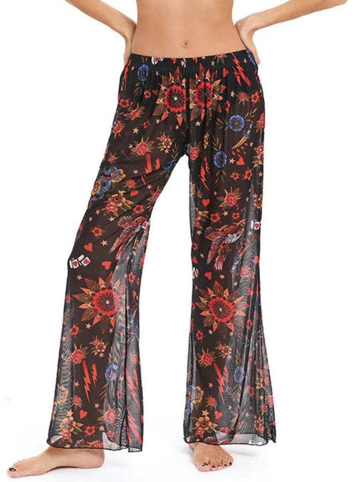 Damen Elegante Strandhose mit floralem Muster Drune