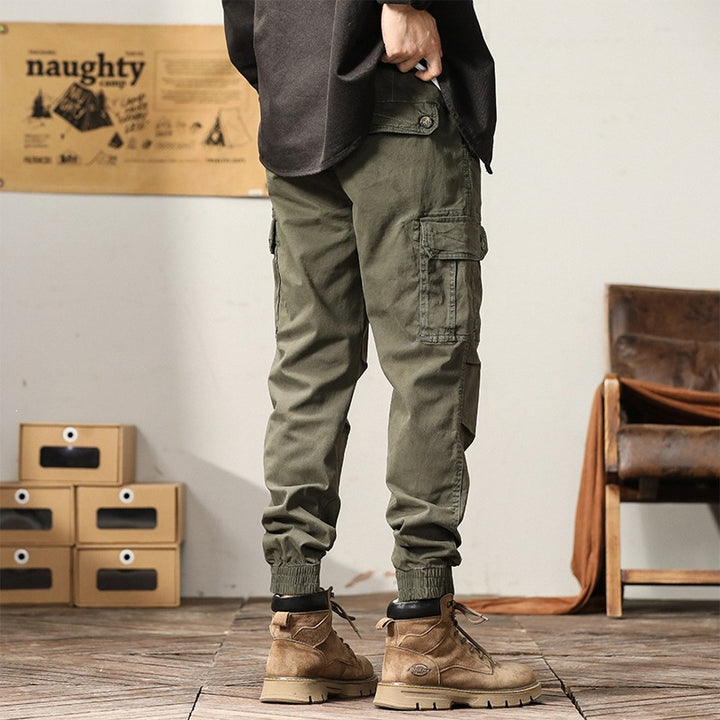Herren Cargo-Joggerhose mit Kordelzug, Mehrfachtaschen & elastischen Bündchen Drune