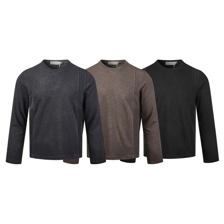 Herren Langärmeliges Feinstrick-Sweatshirt mit Rundhals und dezenter Nahtführung Drune