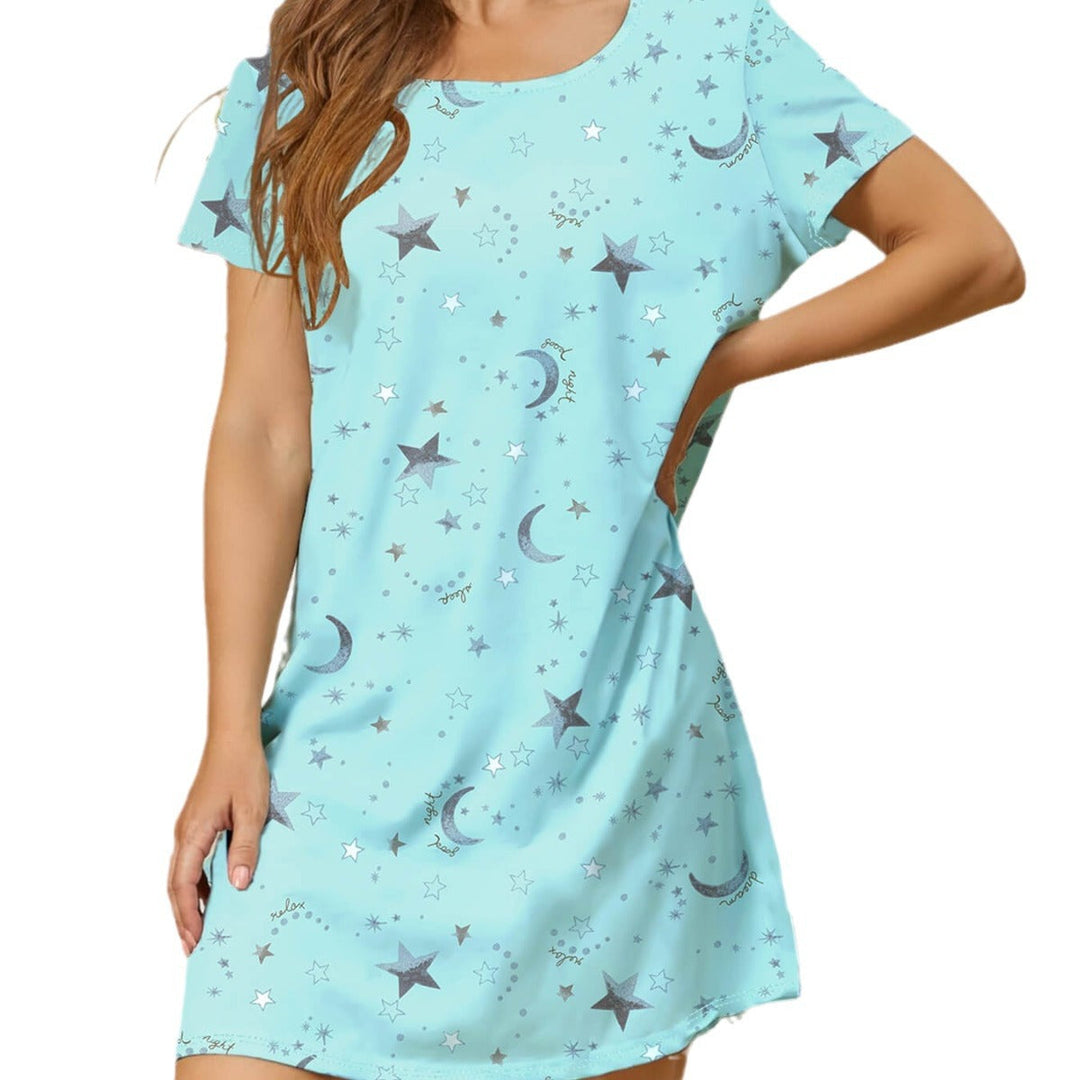 Damen lässiges Nachtkleid mit buntem Schmetterlingsmuster Drune