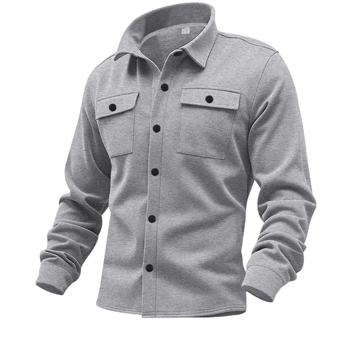 Herren nan Twill-Overshirt mit Hemdkragen, aufgesetzten Brustklappen und geradem Saum Drune