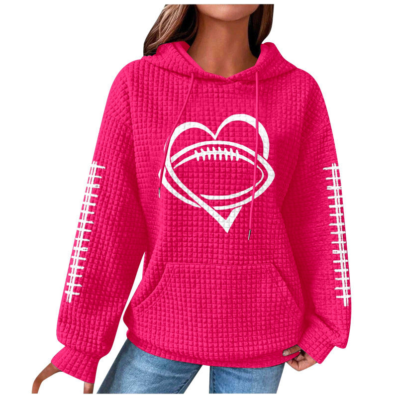 Damen Bequemer Kapuzenpullover mit Herzmotiv Drune
