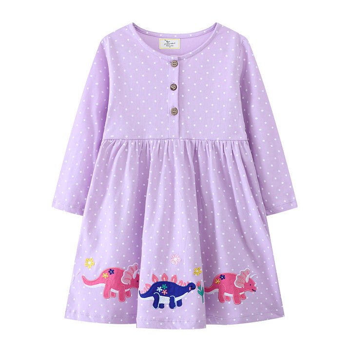 Mädchen Dinosaurier Freizeitkleid Drune