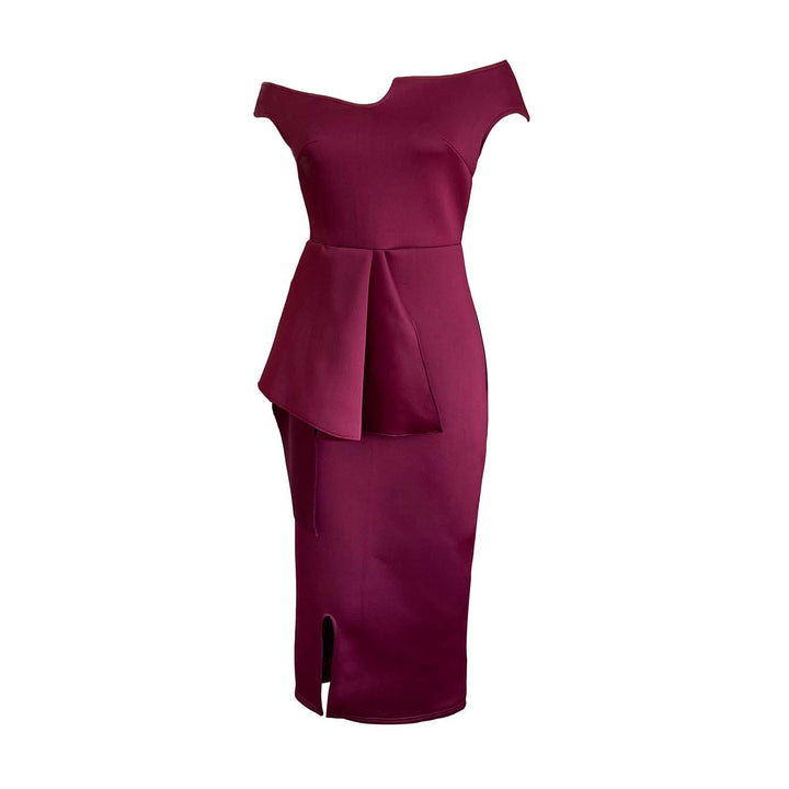 Damen Abendkleid mit asymmetrischem Saum und eleganter Drapierung Drune