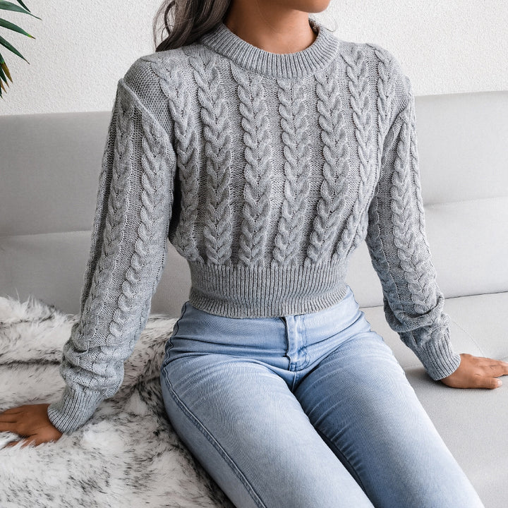 Damen Grobstrickpullover mit strukturiertem Zopfmuster und tailliertem Schnitt Drune