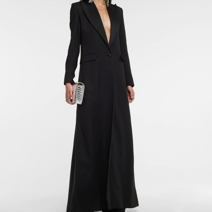 Drune | Trenchcoat Mit Einem Knopf Für Frauen - Schwarz