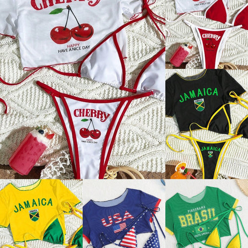 Damen Bikini-Set mit kreativem grafischen Design Drune