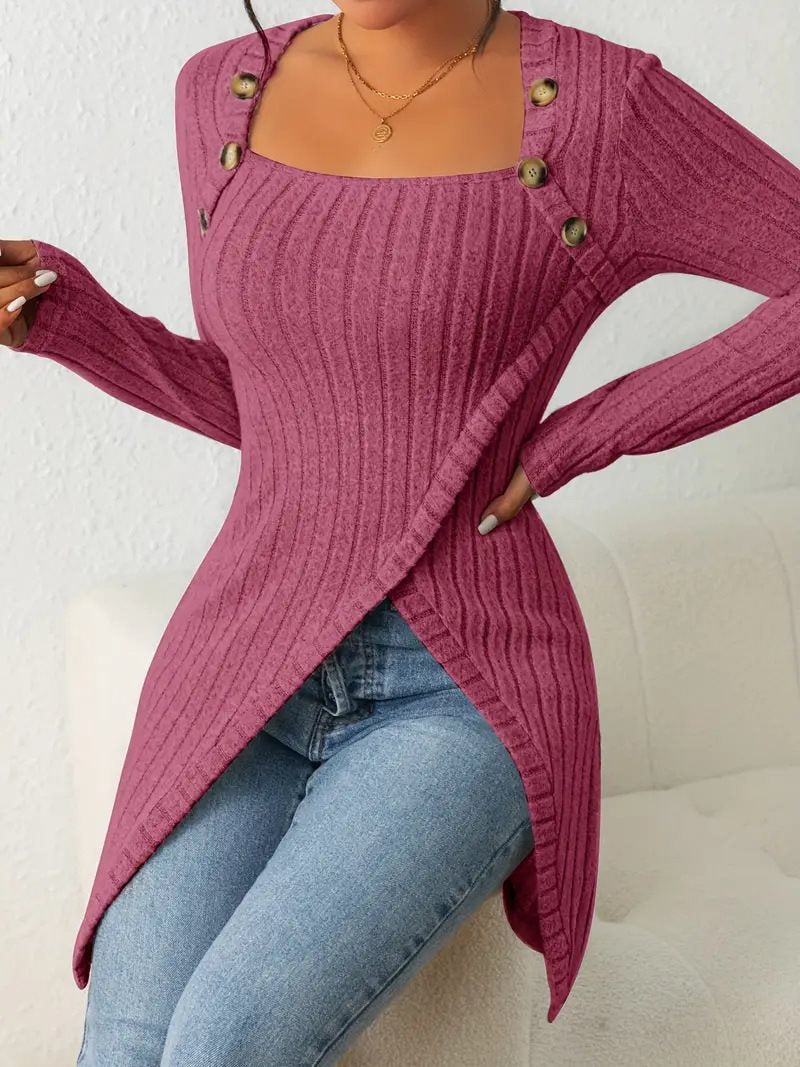 Damen Langarmshirt mit ausgefallenem Schnitt Drune
