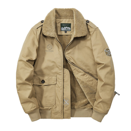 Herren Modische Übergangsjacke mit Teddy-Futter Drune
