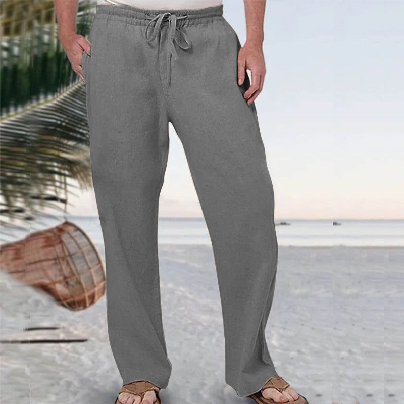 Herren nan weiche Loungehose aus Baumwolljersey mit elastischem Tunnelzugbund und seitlichen Eingrifftaschen Drune