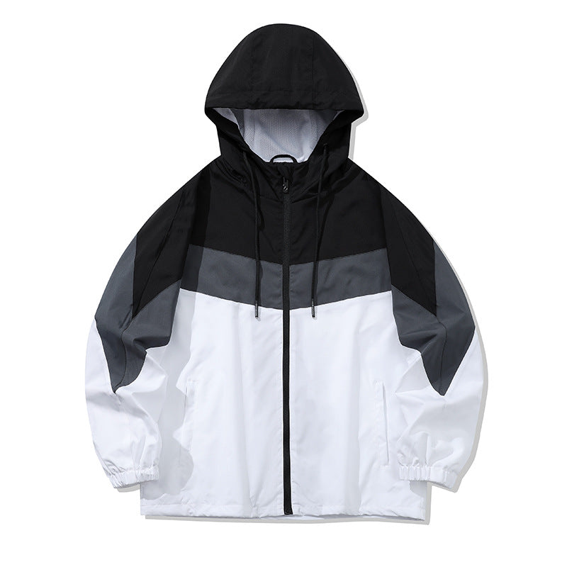 Herren Sportliche Übergangsjacke mit hohen Kragen und Farbblockdesign Drune