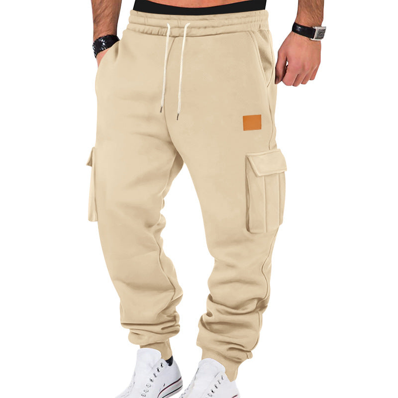 Herren nan urbaner Cargo-Jogger mit weichem Sweatstoff, elastischem Bund, Kordelzug und aufgesetzten Klappfächern Drune