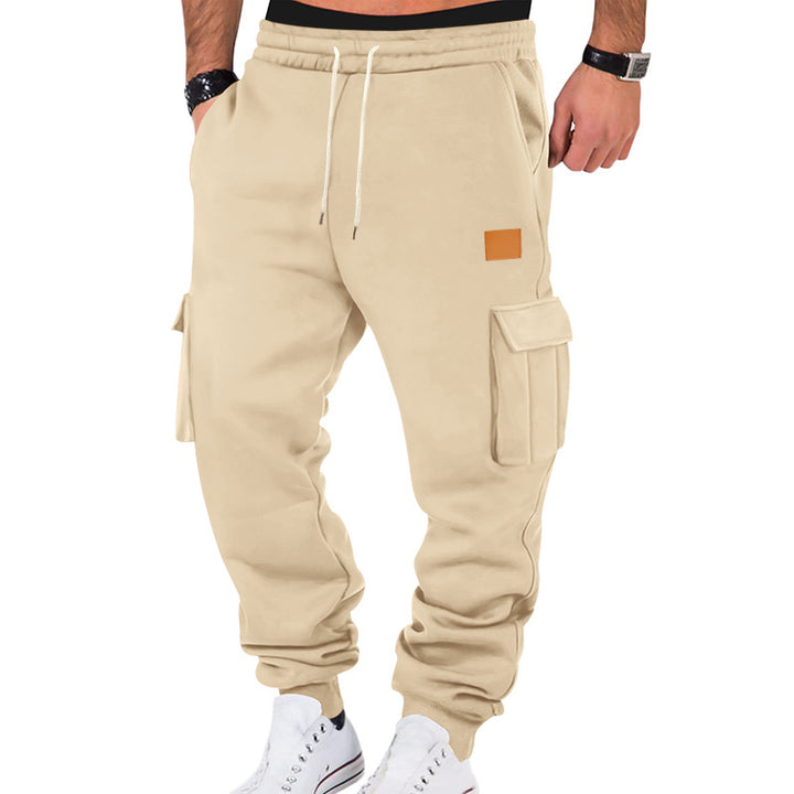 Herren nan urbaner Cargo-Jogger mit weichem Sweatstoff, elastischem Bund, Kordelzug und aufgesetzten Klappfächern Drune