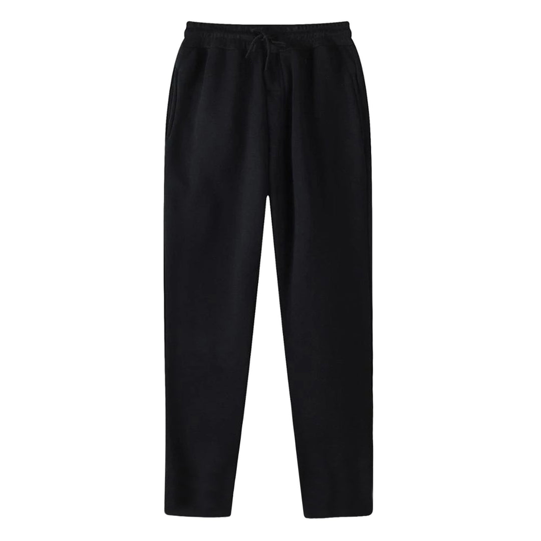Herren nan geradlinige Sweatpants aus melierter Baumwollmischung mit elastischem Bund Kordelzug und Seitentaschen Drune