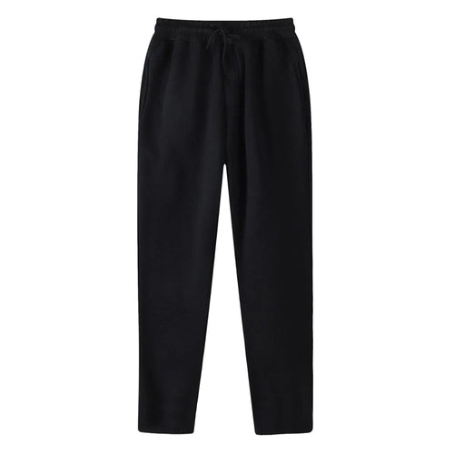 Herren nan geradlinige Sweatpants aus melierter Baumwollmischung mit elastischem Bund Kordelzug und Seitentaschen Drune