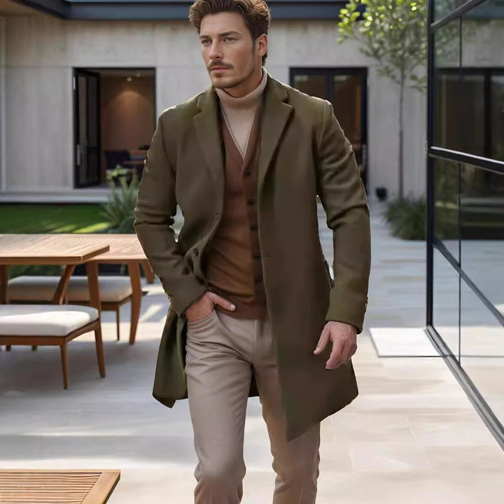 Herren Eleganter Langmantel mit zeitloser Silhouette Drune