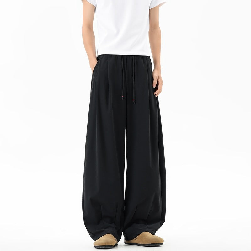 Damen Extraweite Palazzo‑Hose im Oversize‑Baggy‑Schnitt mit Elastbund & Tunnelzug Drune
