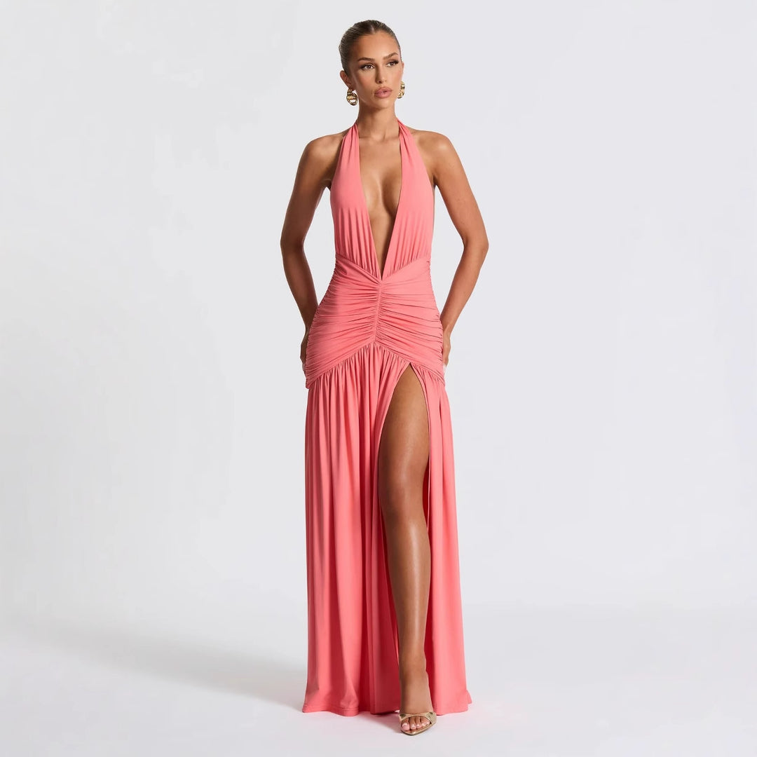 Damen Elegantes Oberteil mit hoch geschnittenem Rock im Tierdruck Drune