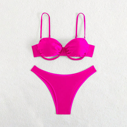 Damen Bikini-Set mit elegantem Bügeloberteil und hohem Beinausschnitt Drune