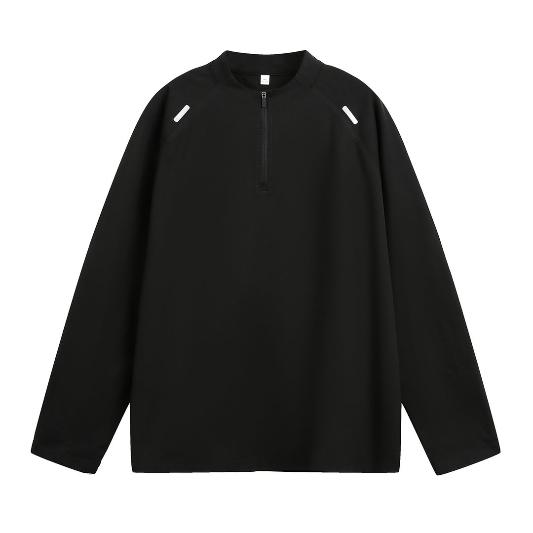 Unisex Oversize Halbzip-Pullover mit Raglanärmeln und reflektierenden Schulterdetails Drune