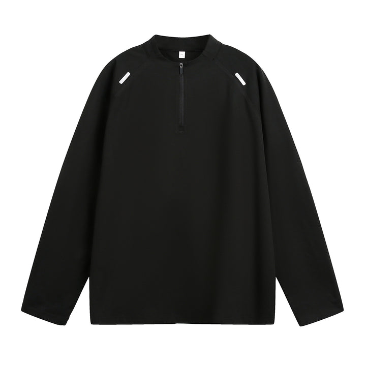 Unisex Oversize Halbzip-Pullover mit Raglanärmeln und reflektierenden Schulterdetails Drune