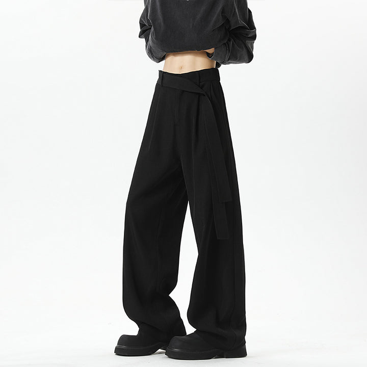 Damen Modische Weite Stoffhose Drune