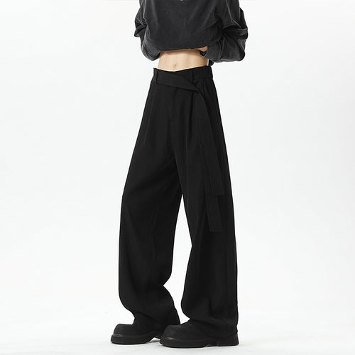 Damen Modische Weite Stoffhose Drune