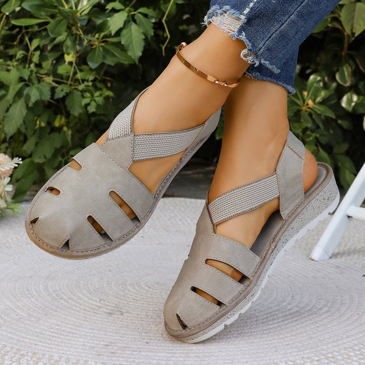 Damen Atmungsaktive Freizeitsandalen mit elastischen Riemen und ergonomischem Fußbett Drune