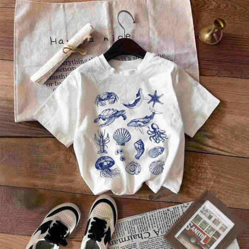 Damen T-Shirt mit maritimem Motiv und kreativer Grafik Drune