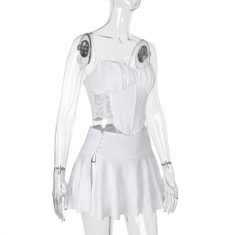 Damen Corsagenkleid mit filigranen Spitzenakzenten Drune