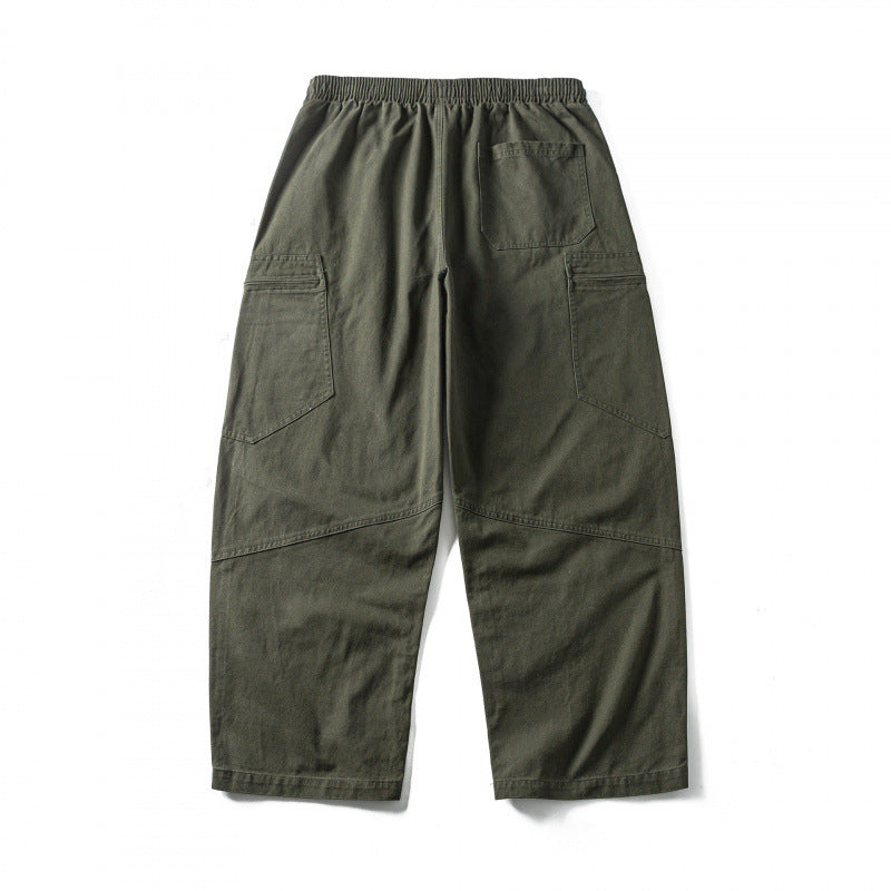 Unisex Weitgeschnittene Cargo-Hose mit elastischem Bund, Kordelzug und Utility-Taschen Drune