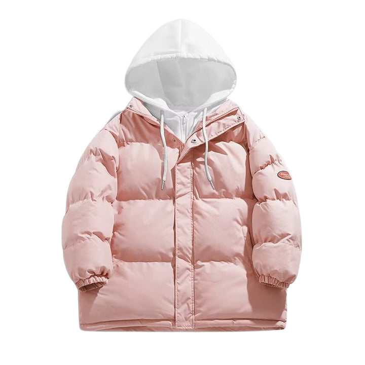 Herren Gepolsterte Winter-Steppjacke mit zweilagiger Kapuze und elastischen Bündchen Drune