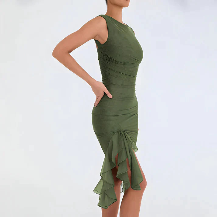 Drune - Elegantes Bodycon-Kleid mit Rüschen