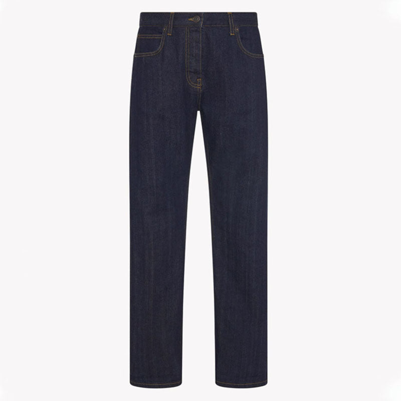 Damen gerade geschnittene Jeans mit hohem Bund Drune