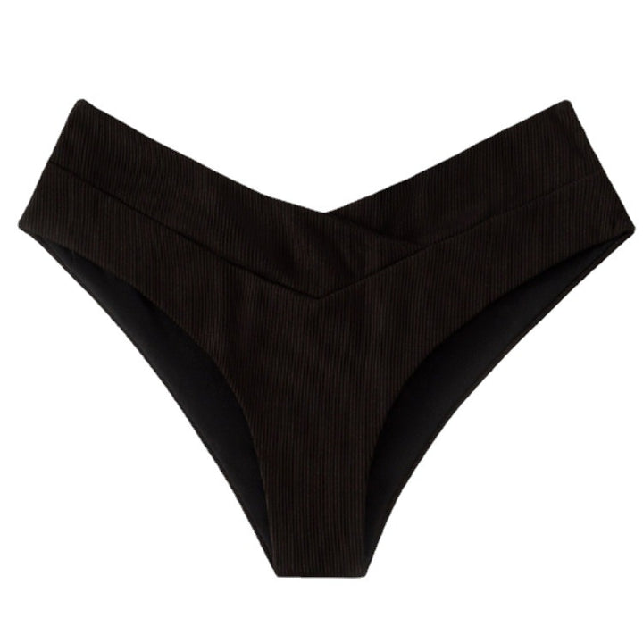 Damen Hochgeschnittene Bikinihose mit V-Ausschnitt Drune