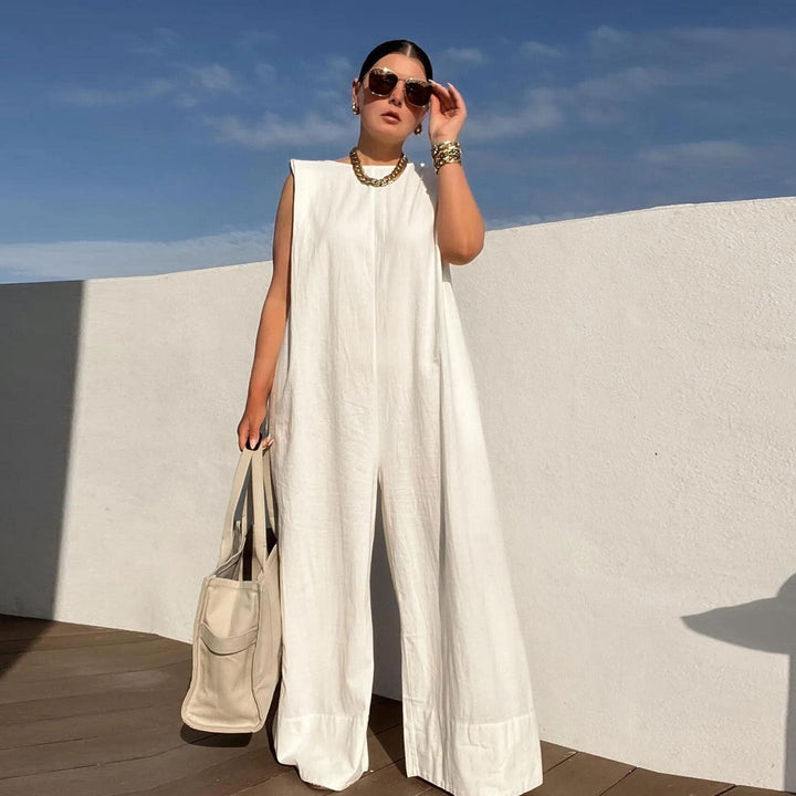 Damen Weit geschnittener Jumpsuit mit Kapuze und tiefer Taille Drune