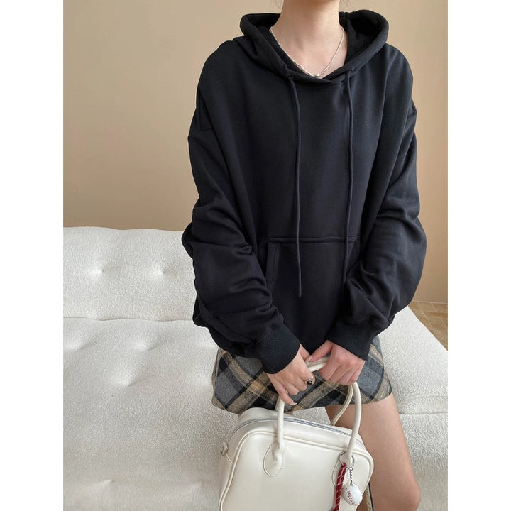 Damen gemütlicher Kapuzenpullover mit lässigem Schnitt und vorteilhaftem Saum Drune