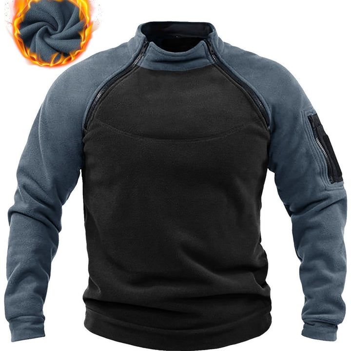 Herren Thermo-Combat-Fleece-Pullover mit verstärkter Brustplatte und Ärmel-Reißverschluss Drune