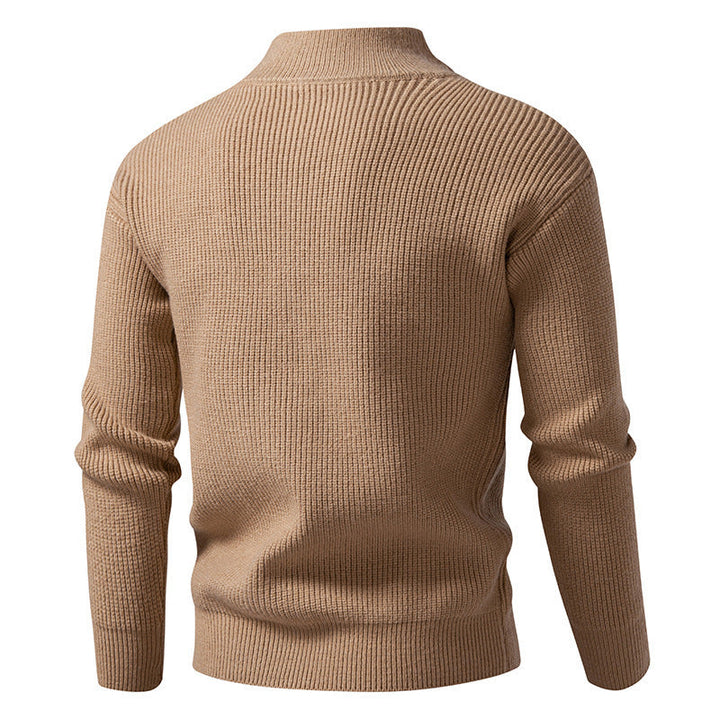 Herren modische Strickjacke mit Stehkragen und durchgehendem Reißverschluss Drune