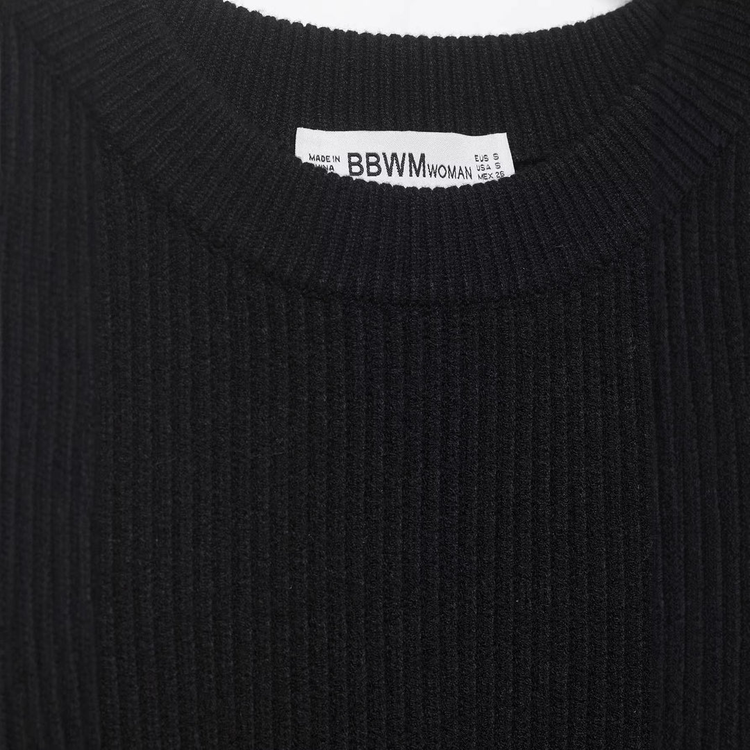 Damen Gestrickter Cropped-Pullover mit Cut-Out-Schultern und Perlenbesatz Drune